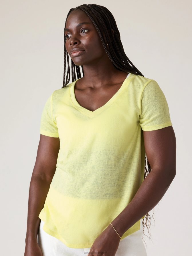 Athleta Women Honeysuckle Yellow Breezy Scoop V Tee TZB4L0480