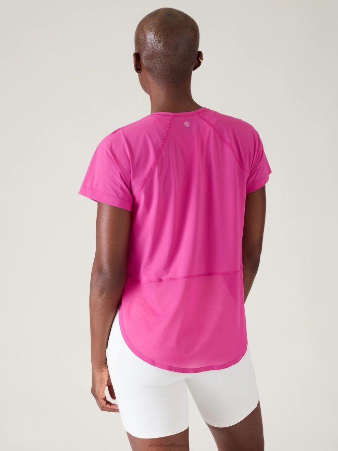 Athleta Women Iceplant Pink Ultimate Mesh Tee TZB4L0376