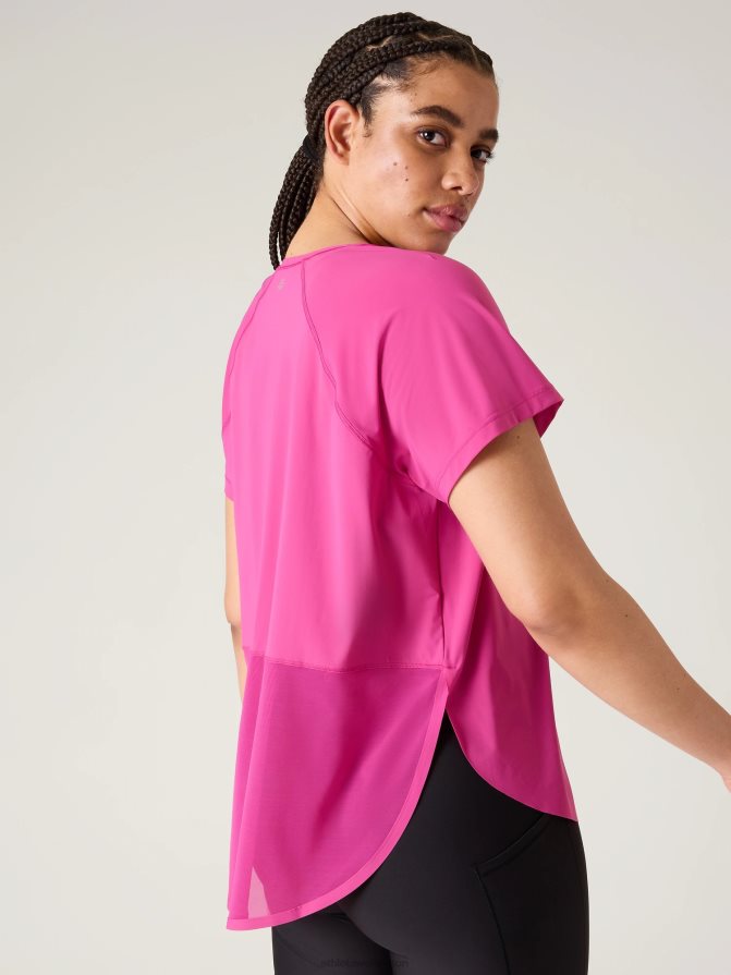 Athleta Women Iceplant Pink Ultimate Mesh Tee TZB4L0376