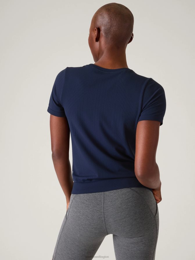 Athleta Women Navy In Motion Seamless Tee TZB4L0241