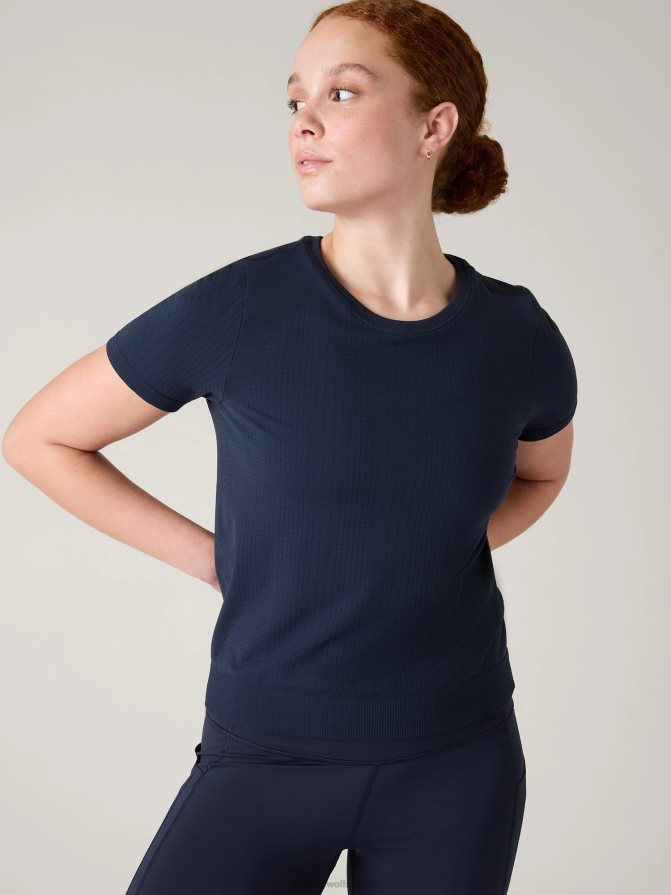 Athleta Women Navy In Motion Seamless Tee TZB4L0241