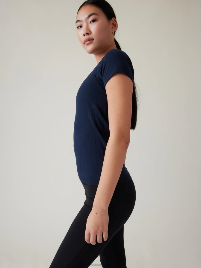 Athleta Women Navy Momentum Seamless Tee TZB4L0339