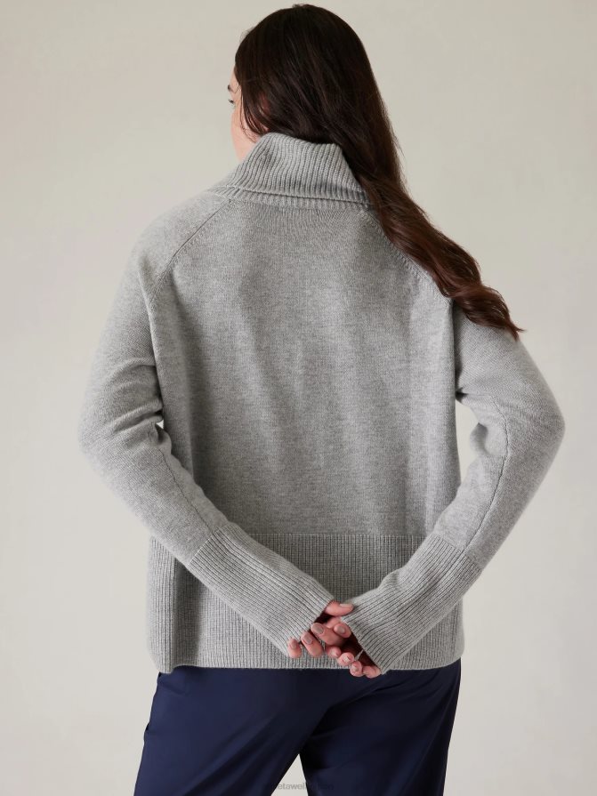 Athleta Women Grey Heather Alpine Turtleneck Sweater TZB4L0247