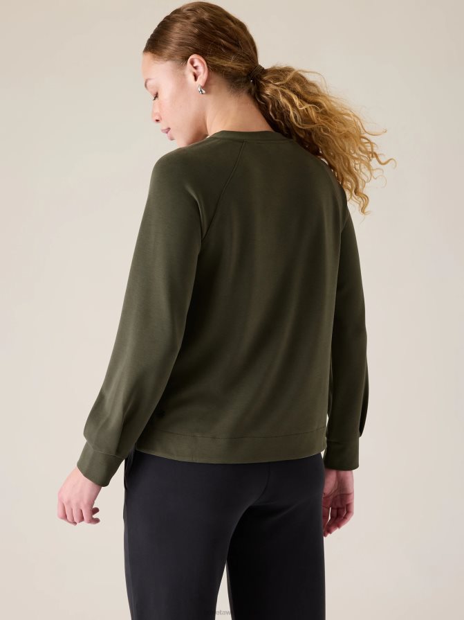 Athleta Women Aspen Olive Seasoft Crewneck Sweatshirt TZB4L0251