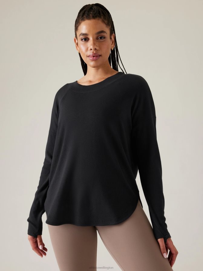 Athleta Women Black Presence Sweatshirt TZB4L0271