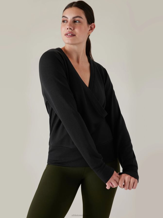 Athleta Women Black Recharge Sweatshirt TZB4L0482