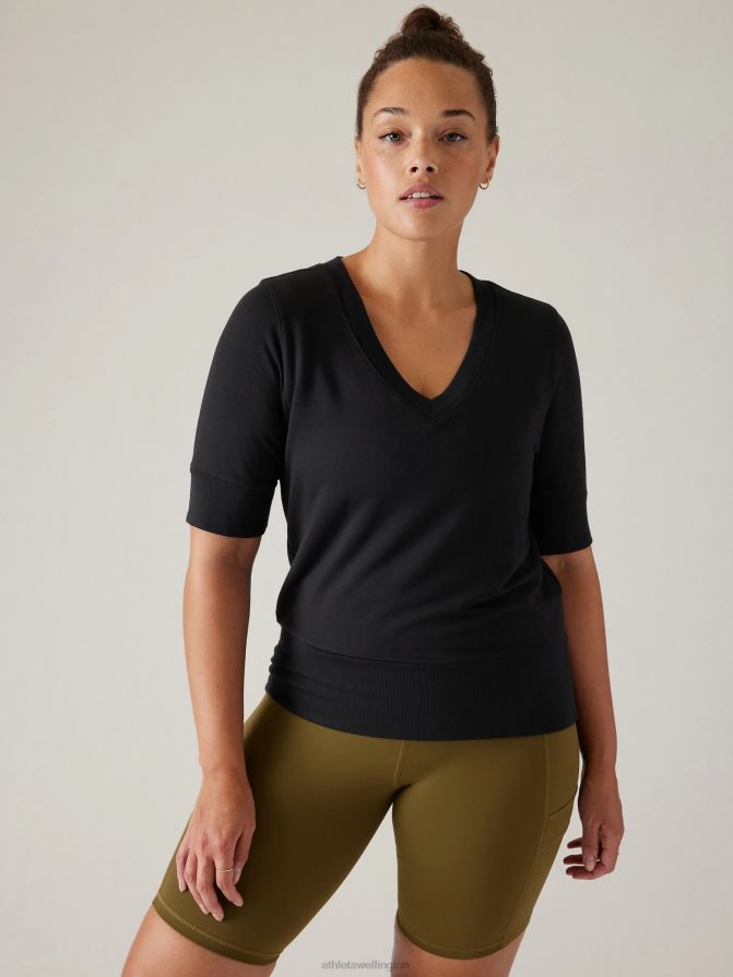 Athleta Women Black Step Forward Sweatshirt Tee TZB4L0518