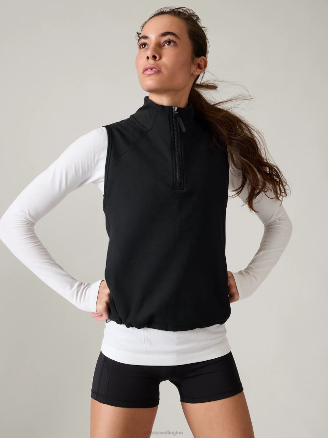 Athleta Women Black Unstoppable Quarter Zip Vest TZB4L0539