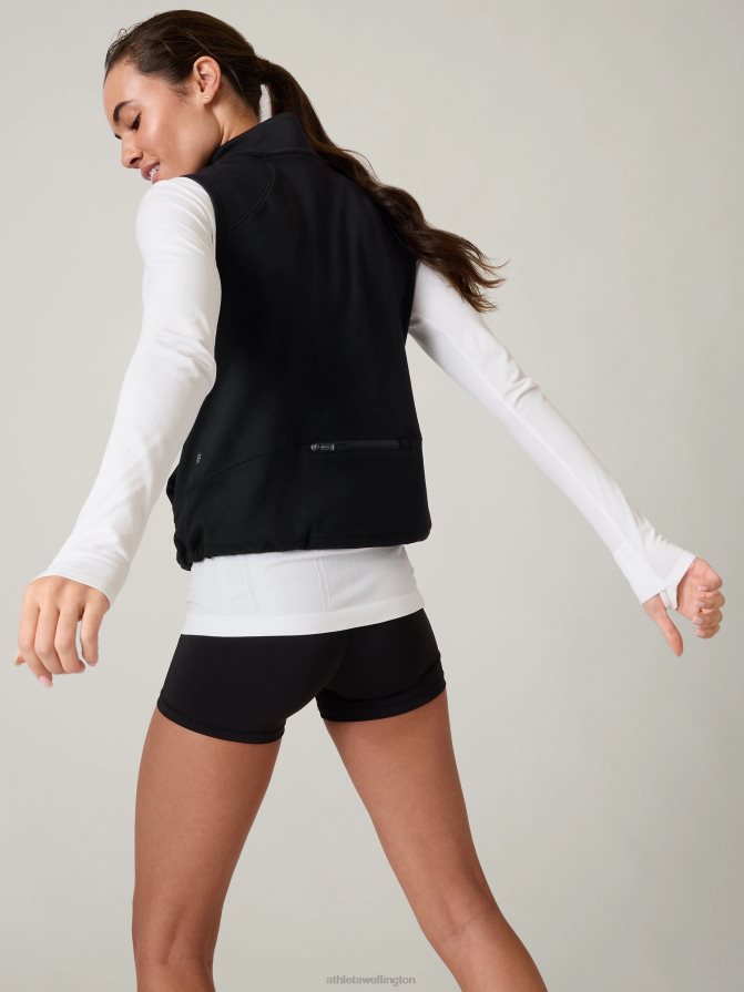 Athleta Women Black Unstoppable Quarter Zip Vest TZB4L0539