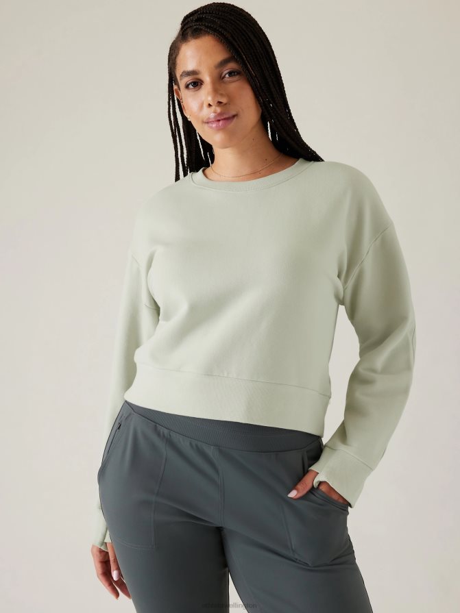 Athleta Women Celadon Tint Retroplush Revive Crewneck Sweatshirt TZB4L0230