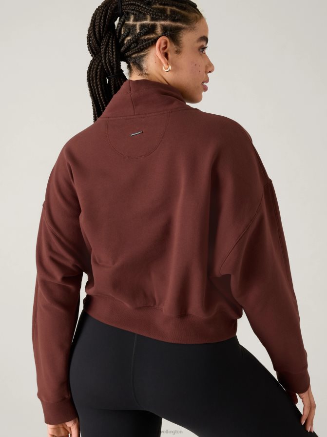 Athleta Women Dark Cherrywood Keys Retroplush Sweatshirt TZB4L0215