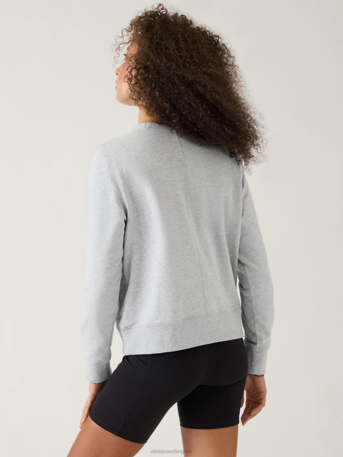 Athleta Women Grey Heather Retroterry Crewneck Sweatshirt TZB4L0537