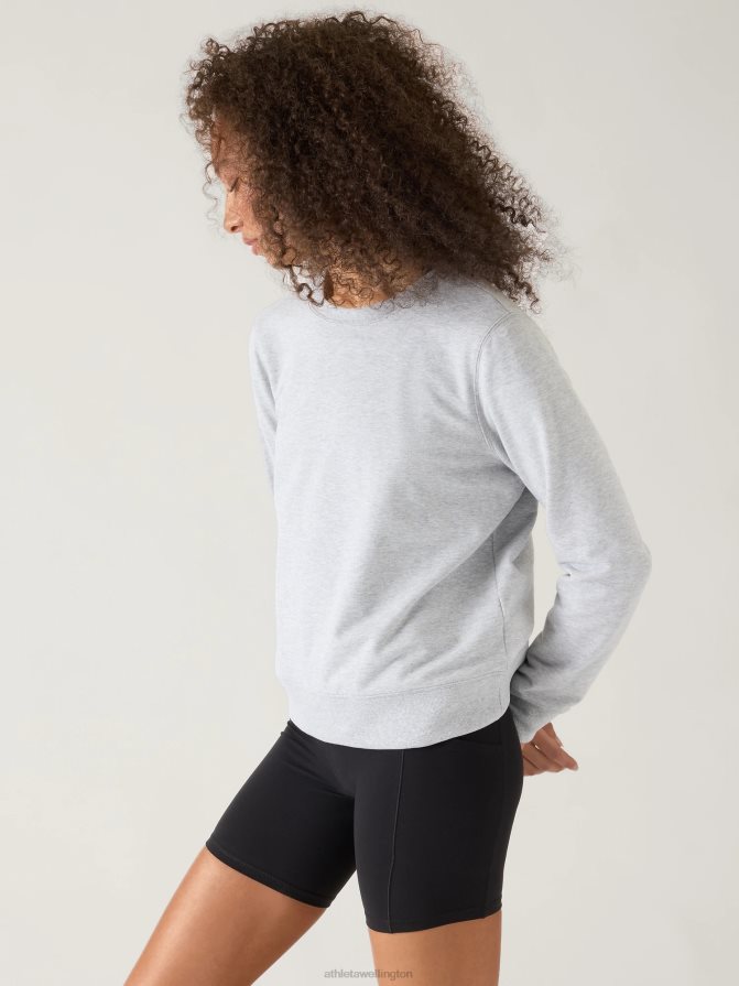 Athleta Women Grey Heather Retroterry Crewneck Sweatshirt TZB4L0537