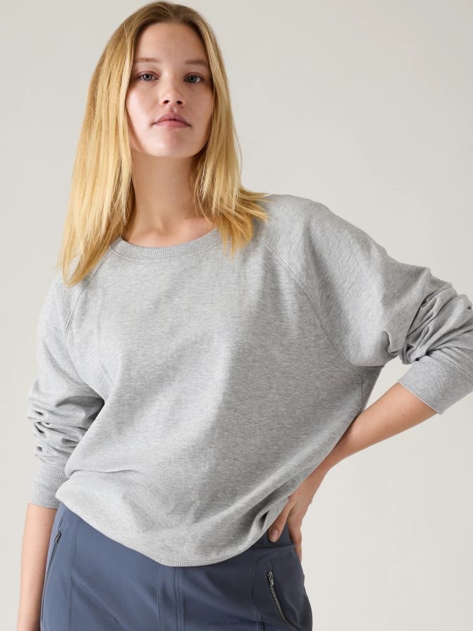 Athleta Women Grey Heather Sundown Sweatshirt TZB4L0377