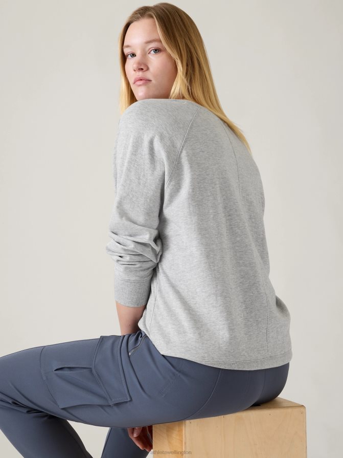 Athleta Women Grey Heather Sundown Sweatshirt TZB4L0377