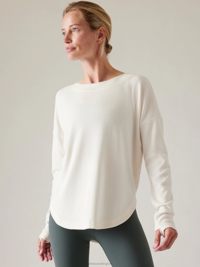 Athleta Women Magnolia White Presence Sweatshirt TZB4L0457