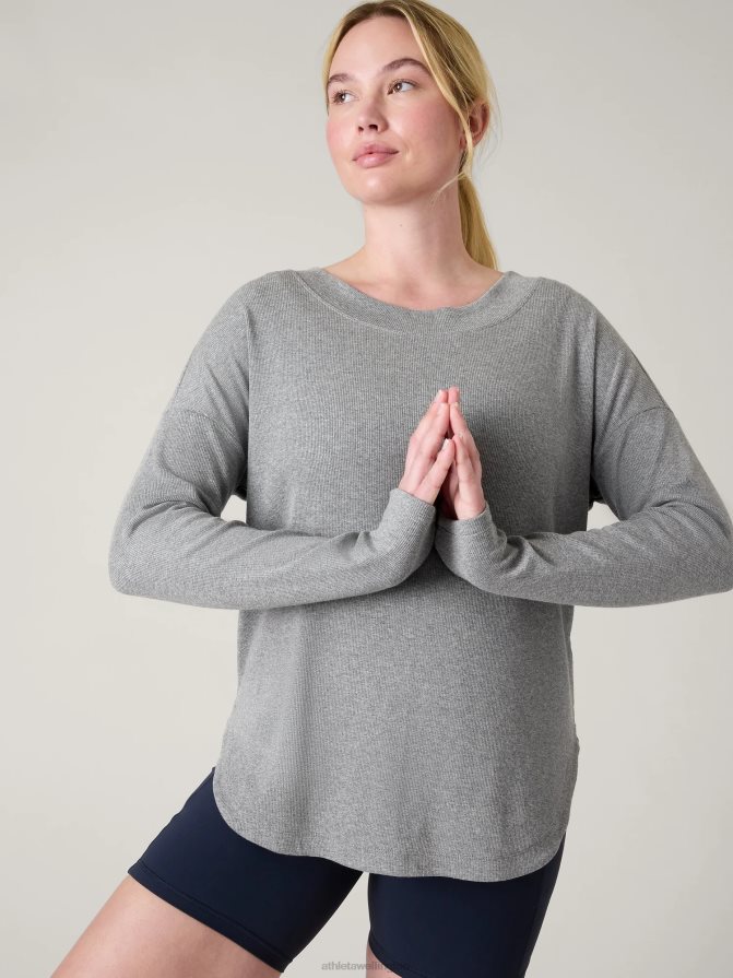 Athleta Women Medium Grey Heather Presence Sweatshirt TZB4L0510