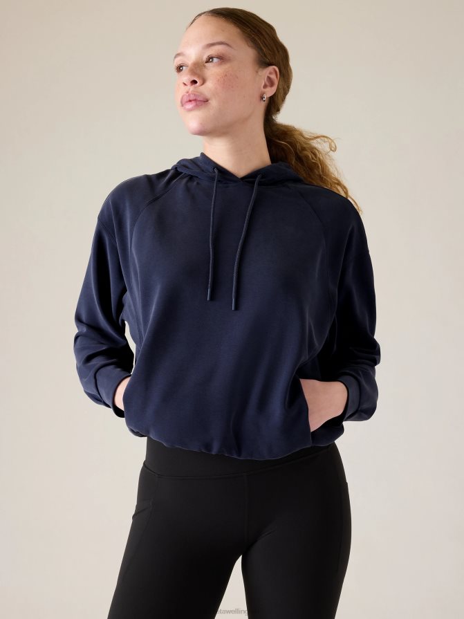 Athleta Women Navy Seasoft Bubble Hem Hoodie TZB4L0288