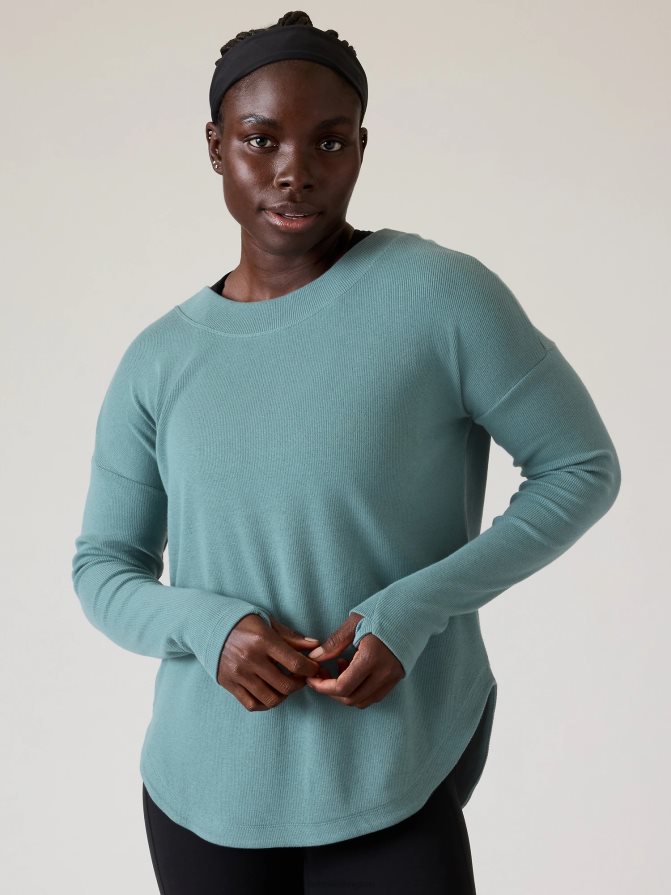 Athleta Women Oxidized Green Presence Sweatshirt TZB4L0277