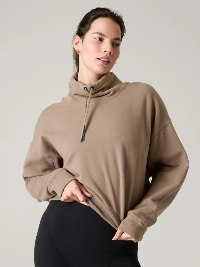 Athleta Women Pyrite Keys Retroplush Sweatshirt TZB4L0219