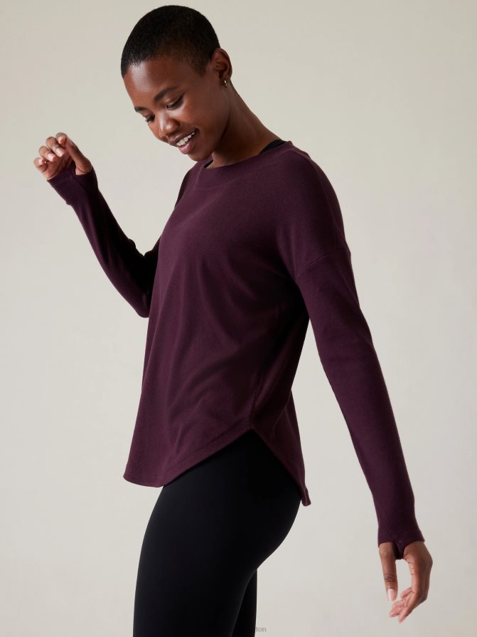 Athleta Women Spiced Cabernet Presence Sweatshirt TZB4L0223