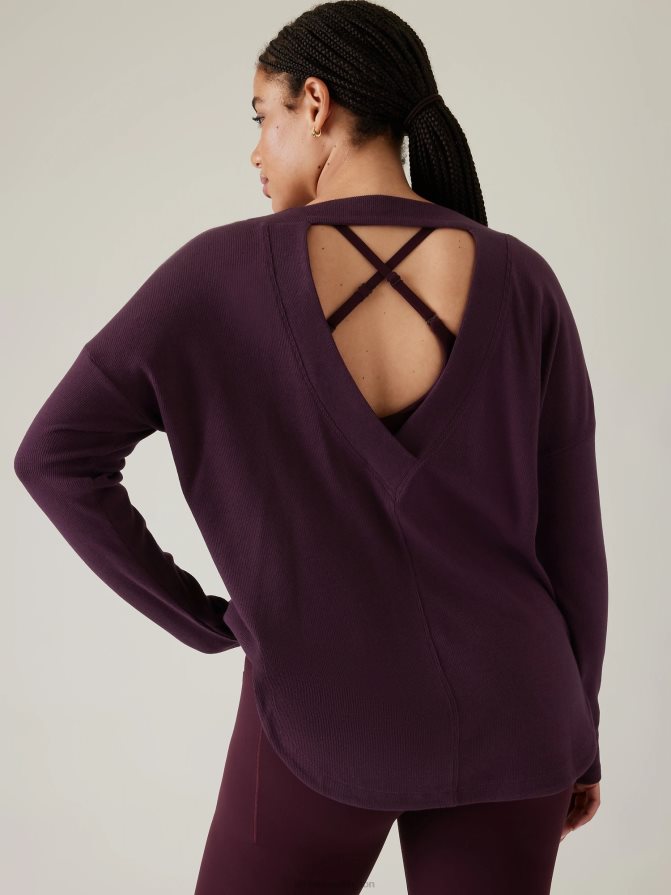 Athleta Women Spiced Cabernet Presence Sweatshirt TZB4L0223