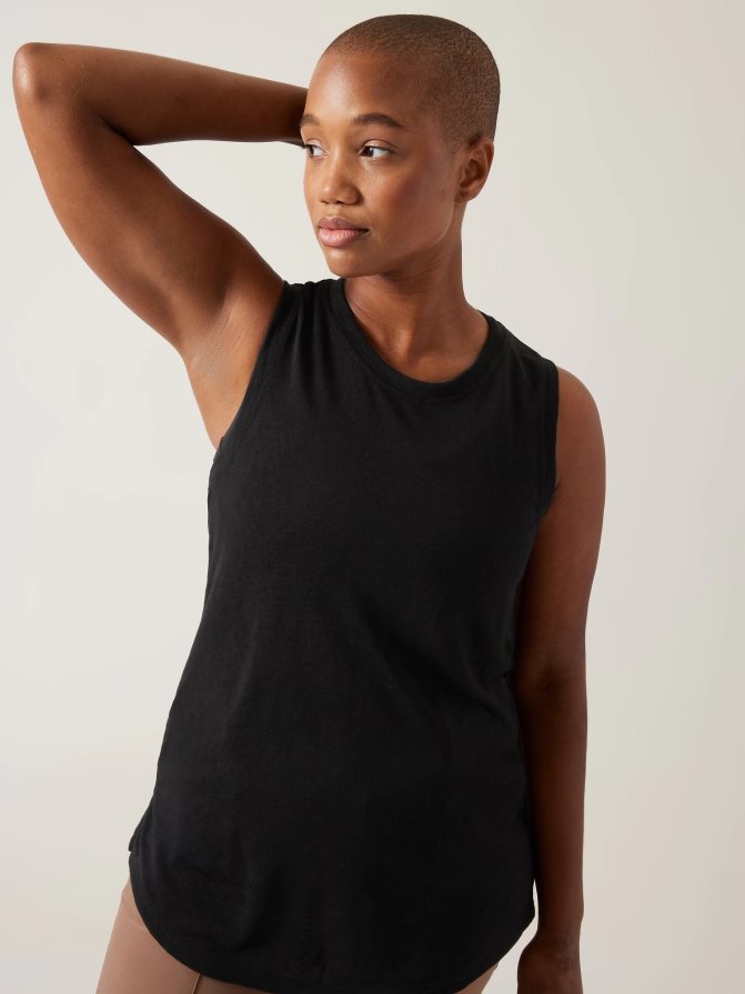 Athleta Women Black Breezy Tank TZB4L0315