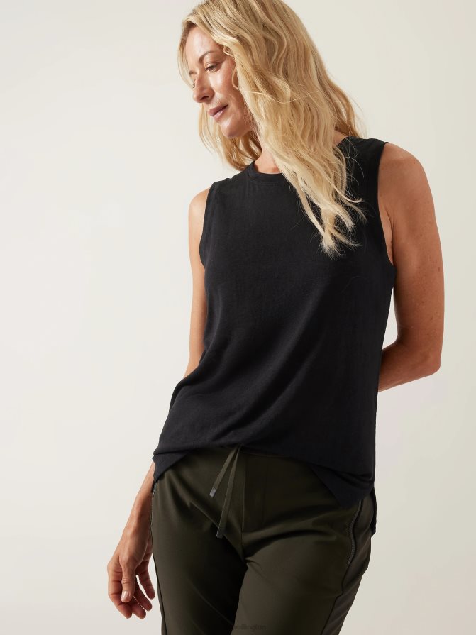 Athleta Women Black Breezy Tank TZB4L0315