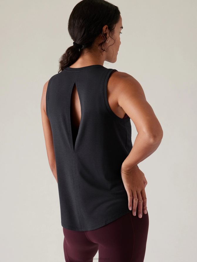 Athleta Women Black With Ease Open Back Tank TZB4L0212