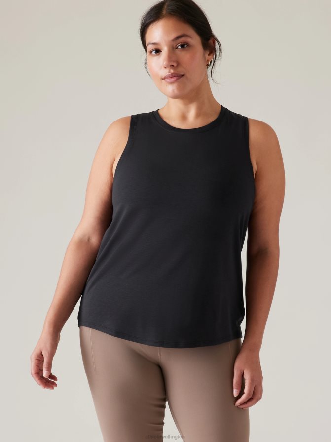 Athleta Women Black With Ease Open Back Tank TZB4L0212