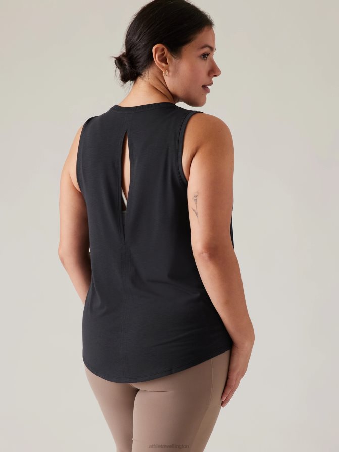 Athleta Women Black With Ease Open Back Tank TZB4L0212