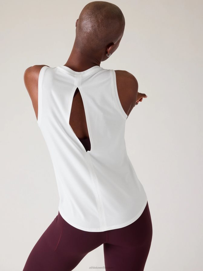 Athleta Women Bright White With Ease Open Back Tank TZB4L0395