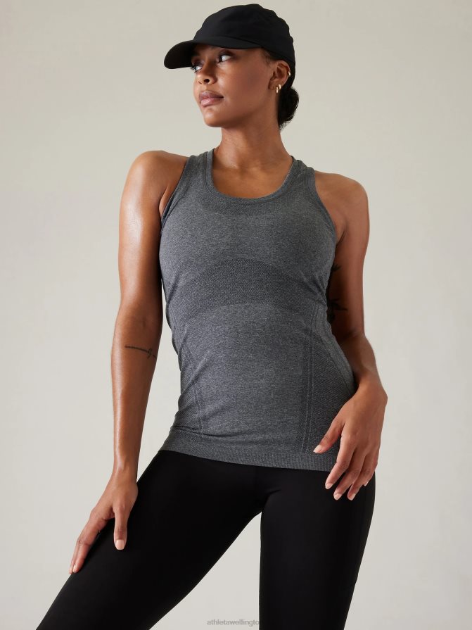 Athleta Women Charcoal Grey Heather Momentum Seamless Tank TZB4L0196