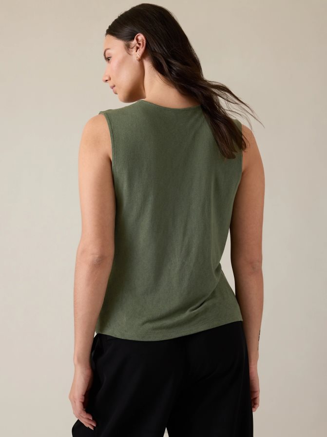 Athleta Women Deep Fern Breezy Wrap Tank TZB4L0441