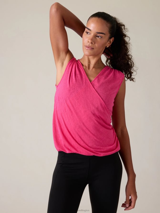 Athleta Women Tulip Pink Breezy Wrap Tank TZB4L0237