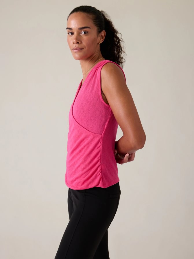 Athleta Women Tulip Pink Breezy Wrap Tank TZB4L0237