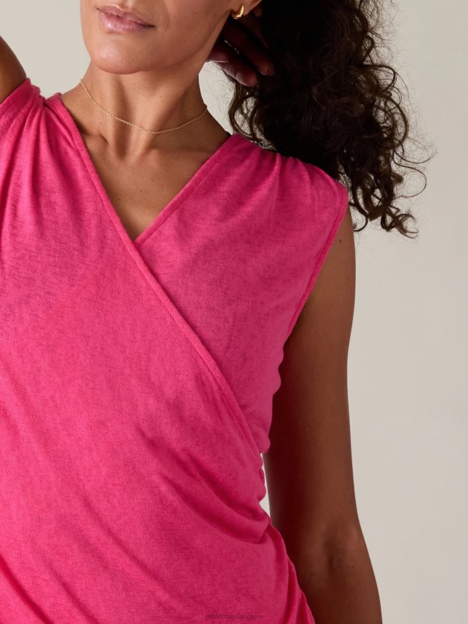 Athleta Women Tulip Pink Breezy Wrap Tank TZB4L0237