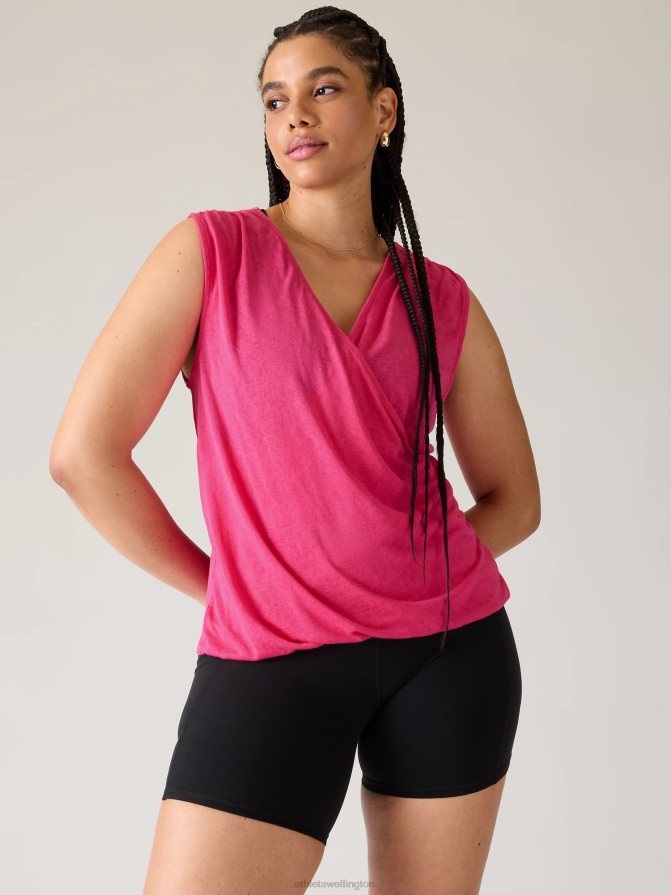 Athleta Women Tulip Pink Breezy Wrap Tank TZB4L0237