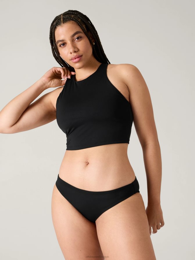 Athleta Women Black Conscious Crop Bikini Top A-C TZB4L0952