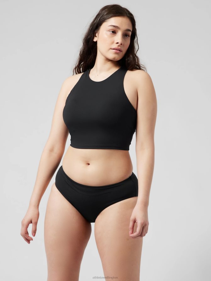 Athleta Women Black Conscious Crop Bikini Top D-Dd TZB4L0948