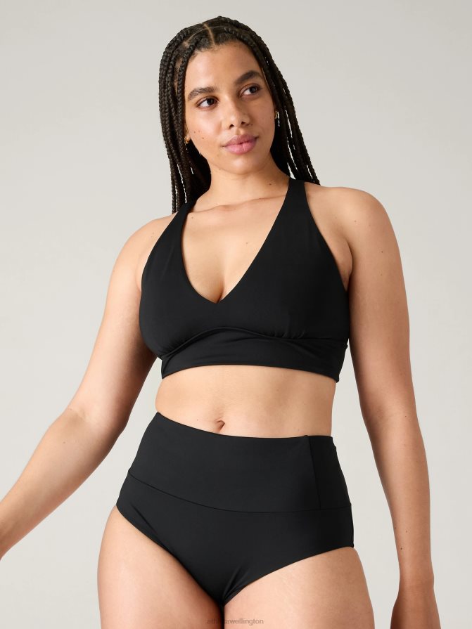 Athleta Women Black Plunge Bikini Top A-C TZB4L0823