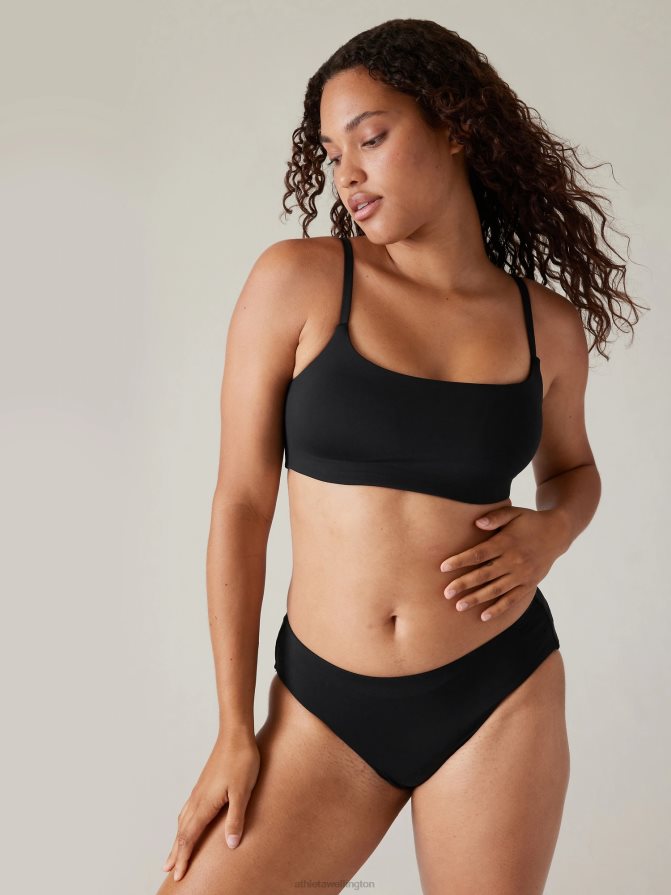 Athleta Women Black Scoop Bikini Top D-Dd TZB4L0946