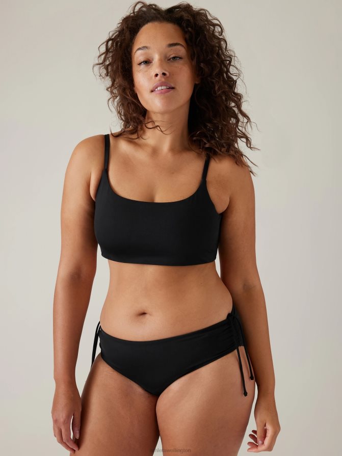 Athleta Women Black Scoop Bikini Top D-Dd TZB4L0946