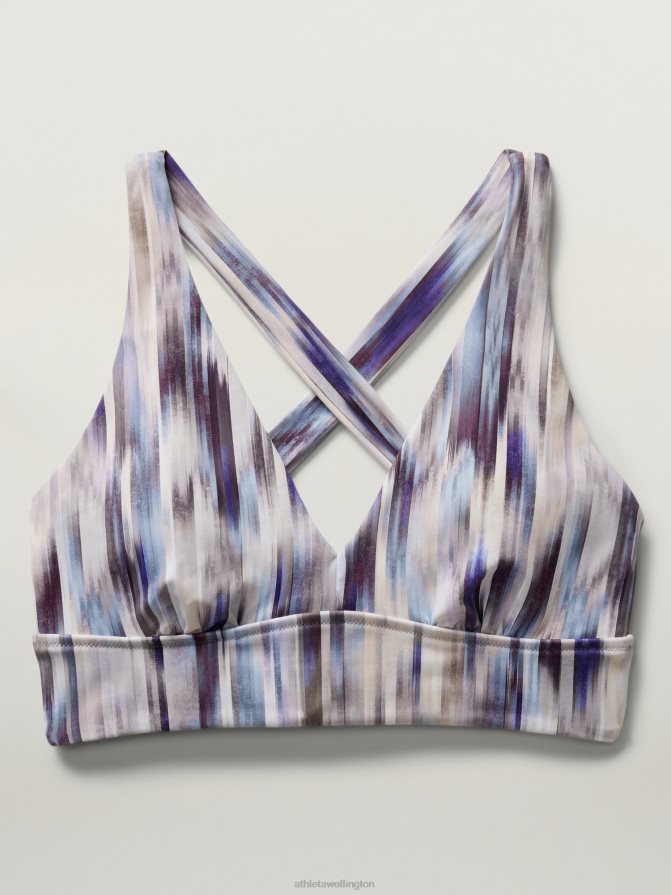 Athleta Women Grey Abstract Plunge Bikini Top A-C TZB4L0830