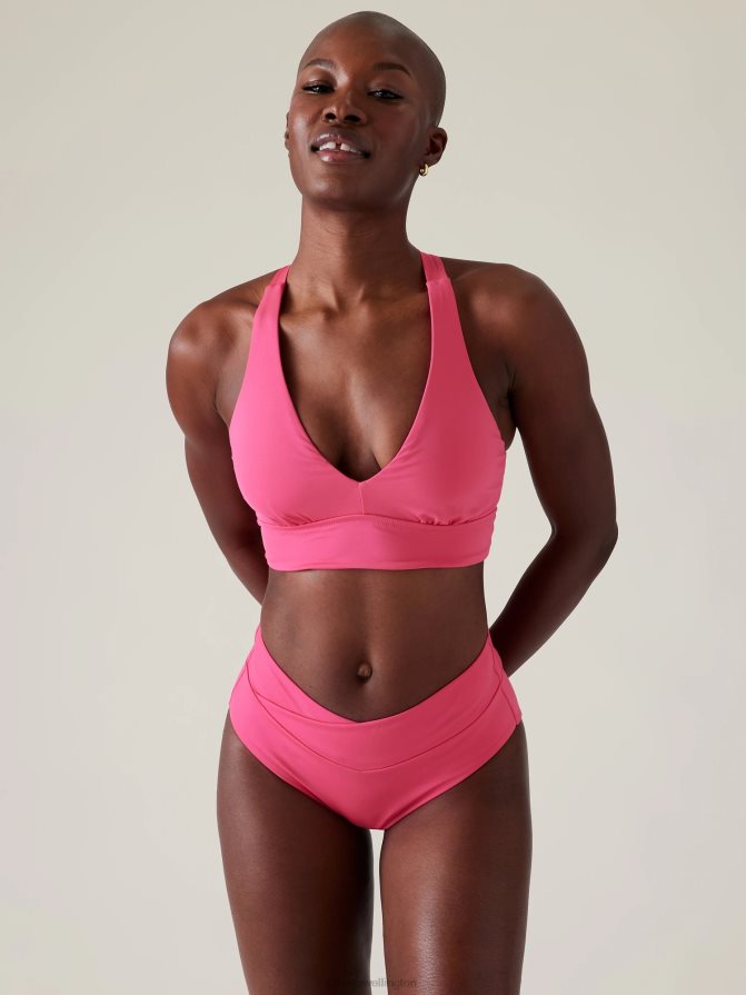 Athleta Women Tulip Pink Plunge Bikini Top A-C TZB4L0828