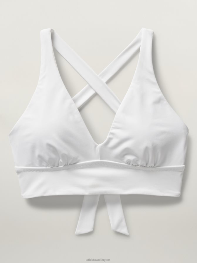 Athleta Women White Plunge Bikini Top D-Dd TZB4L0937