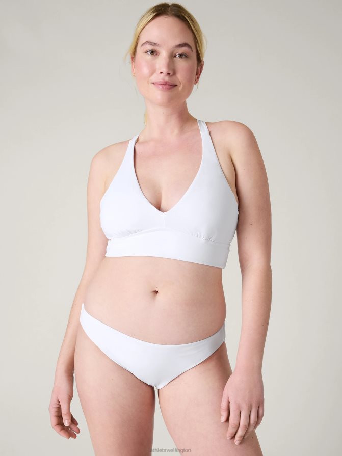 Athleta Women White Plunge Bikini Top D-Dd TZB4L0937