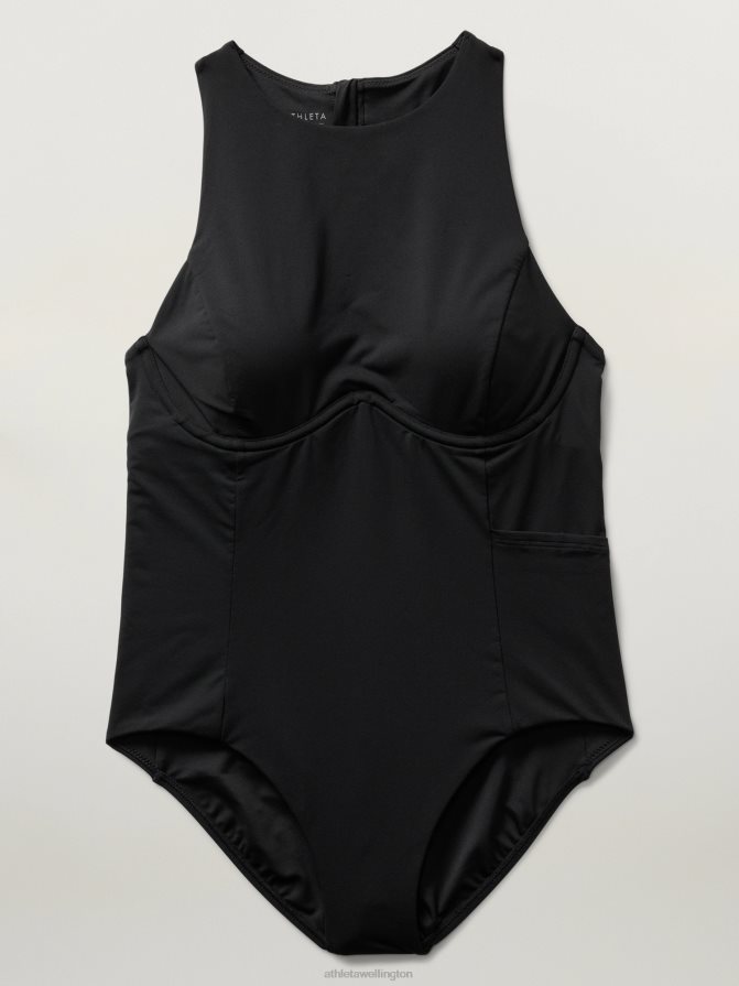 Athleta Women Black Maldives Sport One Piece Swimsuit TZB4L0842