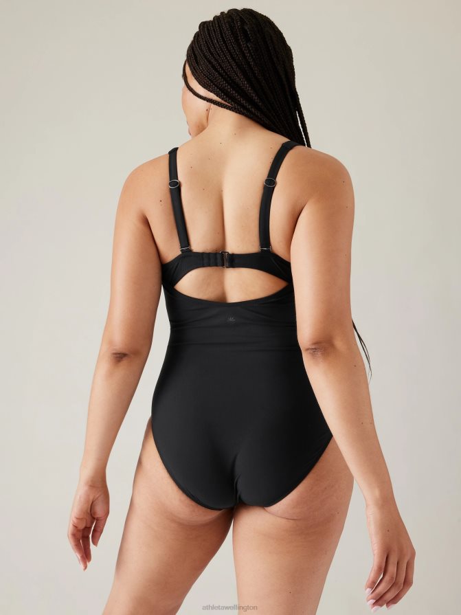 Athleta Women Black Square Neck One Piece Swimsuit TZB4L0872