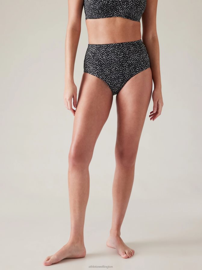 Athleta Women Black Animal Print High Waist Swim Bottom TZB4L0817